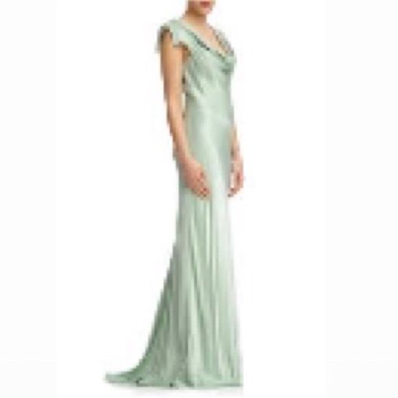 ghost dusty green dress Green Dress with Black Accents – QTW main image 0